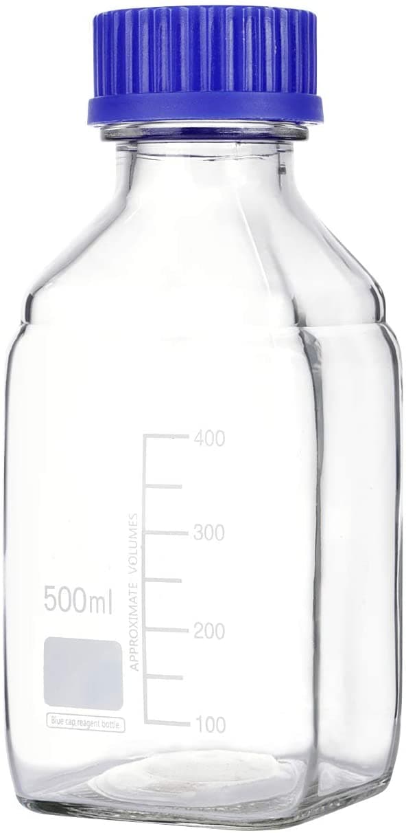 GL45 square bottles for media reusable